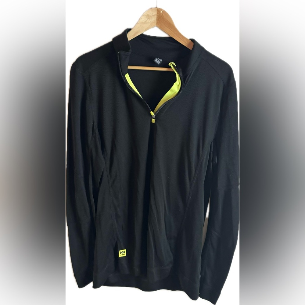 HELLY HANSON Men's Black Base Layer with Yellow Accents